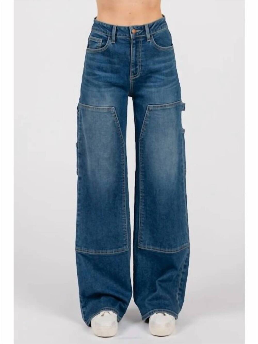 NEW LETTER TO JULIET luna straight carpenter jeans in medium wash